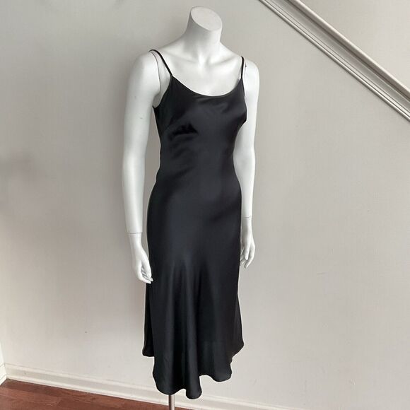 Black Slip Dress L Black Spaghetti Strap - Picture 12 of 12